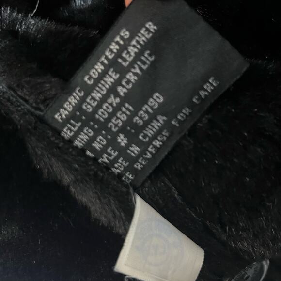 Jones New York‎ Black Suede Leather Faux Fur Coat Jacket Women’s Size Large - Picture 4 of 7